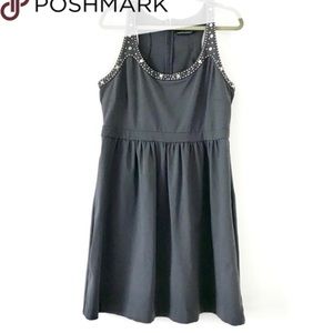 Sz L Cynthia Rowley Grey Embellished Formal Dress